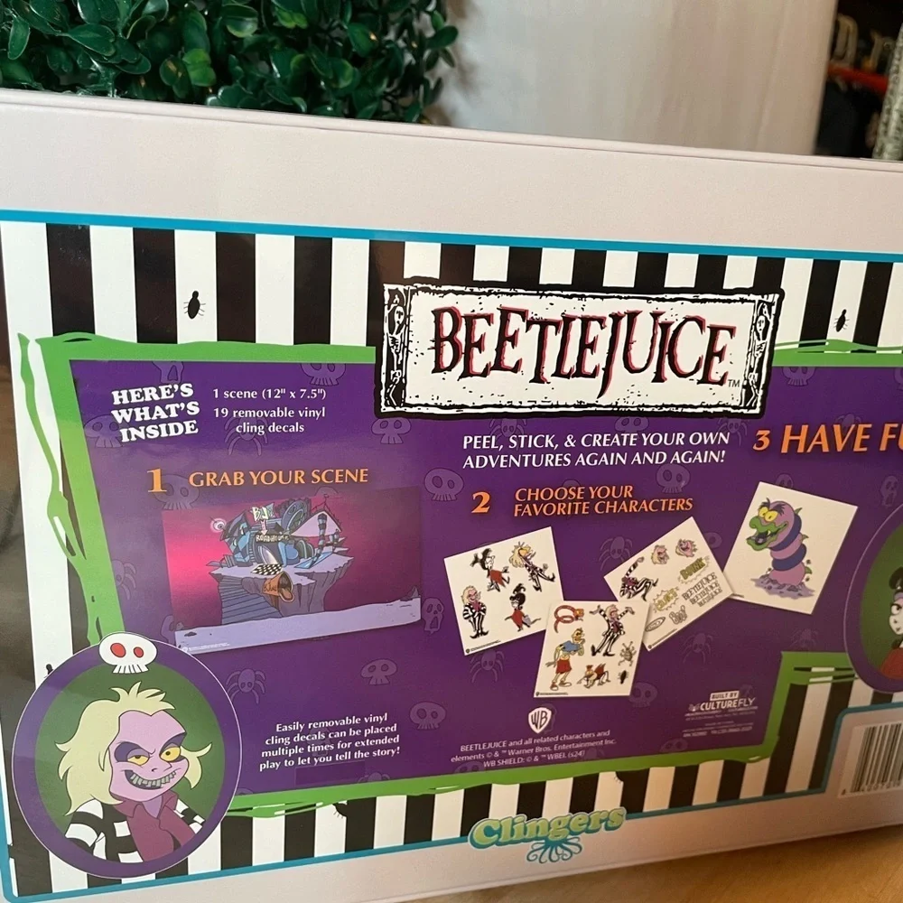 NIB Beetlejuice Clingers Peel and Stick - Collectible Item
